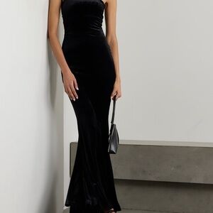 NORMA KAMALI Strapless Velvet Maxi Dress (sz L) NWT